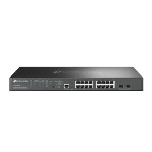 TP-Link Switch intelligens menedzselt Layer2+ 18 port · 8x 2,5 GbE POE · 8x 2,5 GbE · PoE teljesítmény 240W · 2x SFP+ · 19"  · Omada  · SG3218XP-M2