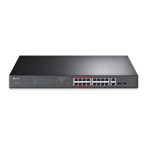 TP-Link - TL-SL1218MP - 16 portos 10/100 Mbps + 2 portos Gigabit Rackmount Switch 16 porttal
