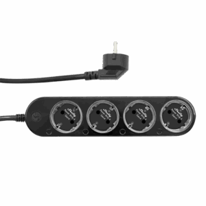 Shelly · Plug&Play "4. generációs elosztó" · Okos elosztó · 4x 12A · Mérési funkció · Wi-Fi · Zigbee · Matter · BT · Fekete