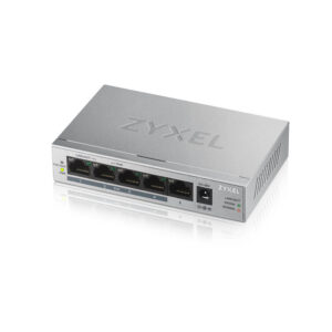 Zyxel Switch nem menedzselt Layer2 5 portos • 5x 1 GbE • PoE Költségvetés 60 Watt • 4x PoE • Asztali • Ventilátor nélküli • GS-1005HP
