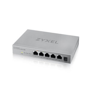 Zyxel Switch nem menedzselt Layer2 5 portos • 5x 2,5 GbE • Asztali • Ventilátor nélküli • MG-105