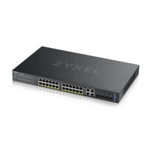 Zyxel Switch teljes körűen menedzselt Layer2+ 28 portos • 24x 1 GbE • PoE Költségvetés 375 Watt • 24x PoE • 4x 1 Gb kombinált • 19" • NebulaFlex Pro • GS2220-28HP