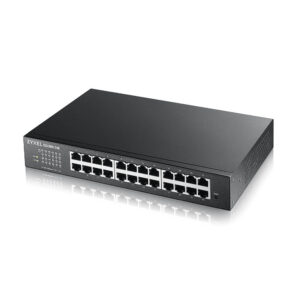 Zyxel Switch intelligensen menedzselt Layer2 24 portos • 24x 1 GbE • PoE Költségvetés 130 Watt • 12x PoE • 19"-os • GS1900-24EP