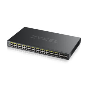 Zyxel Switch teljes körűen menedzselt Layer2+ 50 port • 44x 1 GbE • 4x 1 Gb kombinált • 2x SFP • 19" • NebulaFlex Pro • GS2220-50