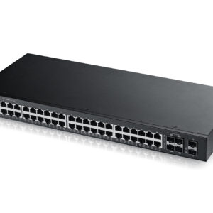 Zyxel Switch intelligensen menedzselt Layer2 50 port • 44x 1 GbE • 4x 1 Gb kombinált • 2x SFP • 19" • NebulaFlex • GS1920-48V2