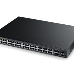 Zyxel Switch intelligensen menedzselt Layer2 50 port • 44x 1 GbE • PoE Költségvetés 375 Watt • 48x PoE • 4x 1 Gb kombinált • 2x SFP • 19" • NebulaFlex • GS1920-48HPV2