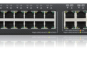 Zyxel Switch teljes körűen menedzselt Layer3 32 port • 24x 1 GbE • 4x 1 Gb kombinált • 4x SFP+ • 19" • NebulaFlex Pro • XGS4600-32