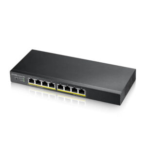 Zyxel Switch intelligensen menedzselt Layer2 8 port • 8 x 1 GbE • PoE Költségvetés 60 Watt • 8x PoE • Asztali • NebulaFlex • GS1915-8EP