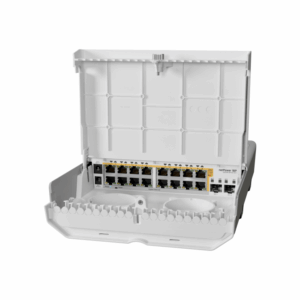 MikroTik Cloud Router Switch CRS318-16P-2S+OUT, 16x Gigabit PoE, 2x SFP+, tápegység nélkül
