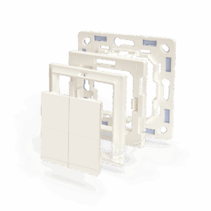 Shelly · Plug & Play kiegészítők · "BLU fali kapcsoló 4 adapter Gira & Merten" · Fehér