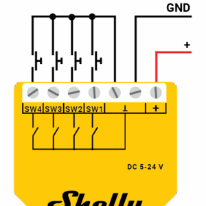 Shelly · Süllyesztett · "Wave i4 DC" · Jelenetaktiváló · 12 művelet · Z-Wave
