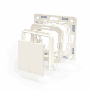 Shelly · Plug & Play kiegészítők · "BLU fali kapcsoló 4 adapter Busch-Jaeger" · Fehér